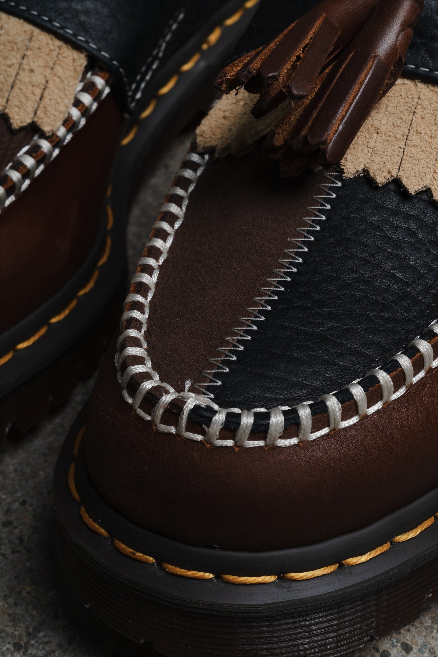 DR MARTENS ADRIAN PATCHWORK BUTTERSCOTCH DARK BROWN