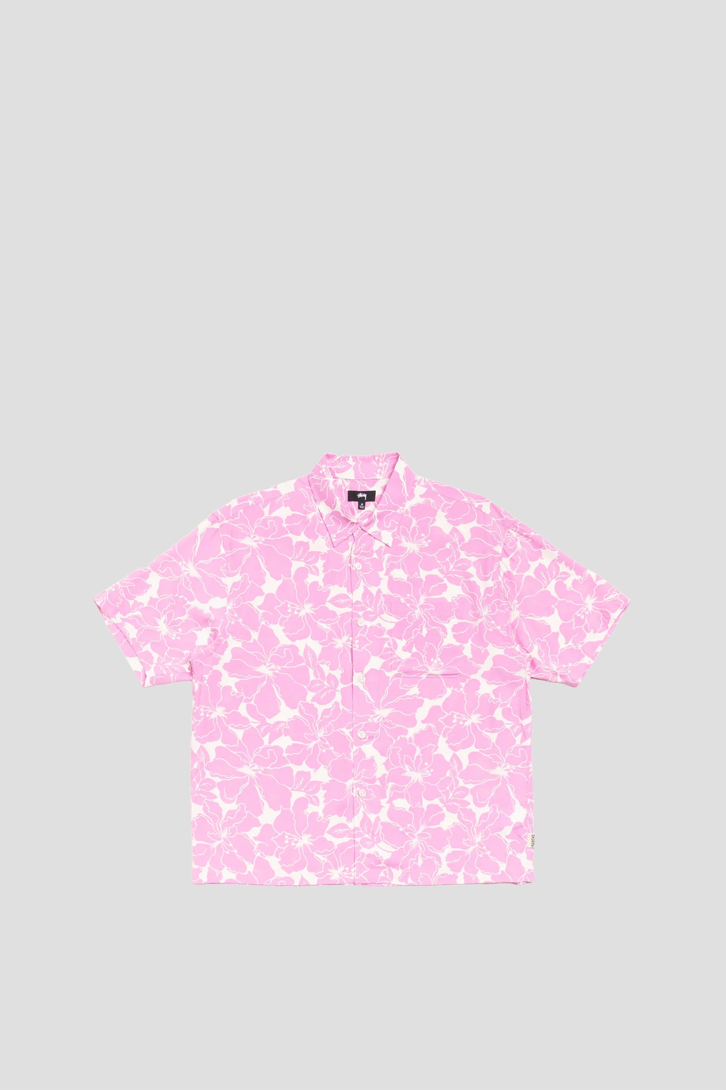 STUSSY FLORAL HAWAIIAN SHIRT PINK