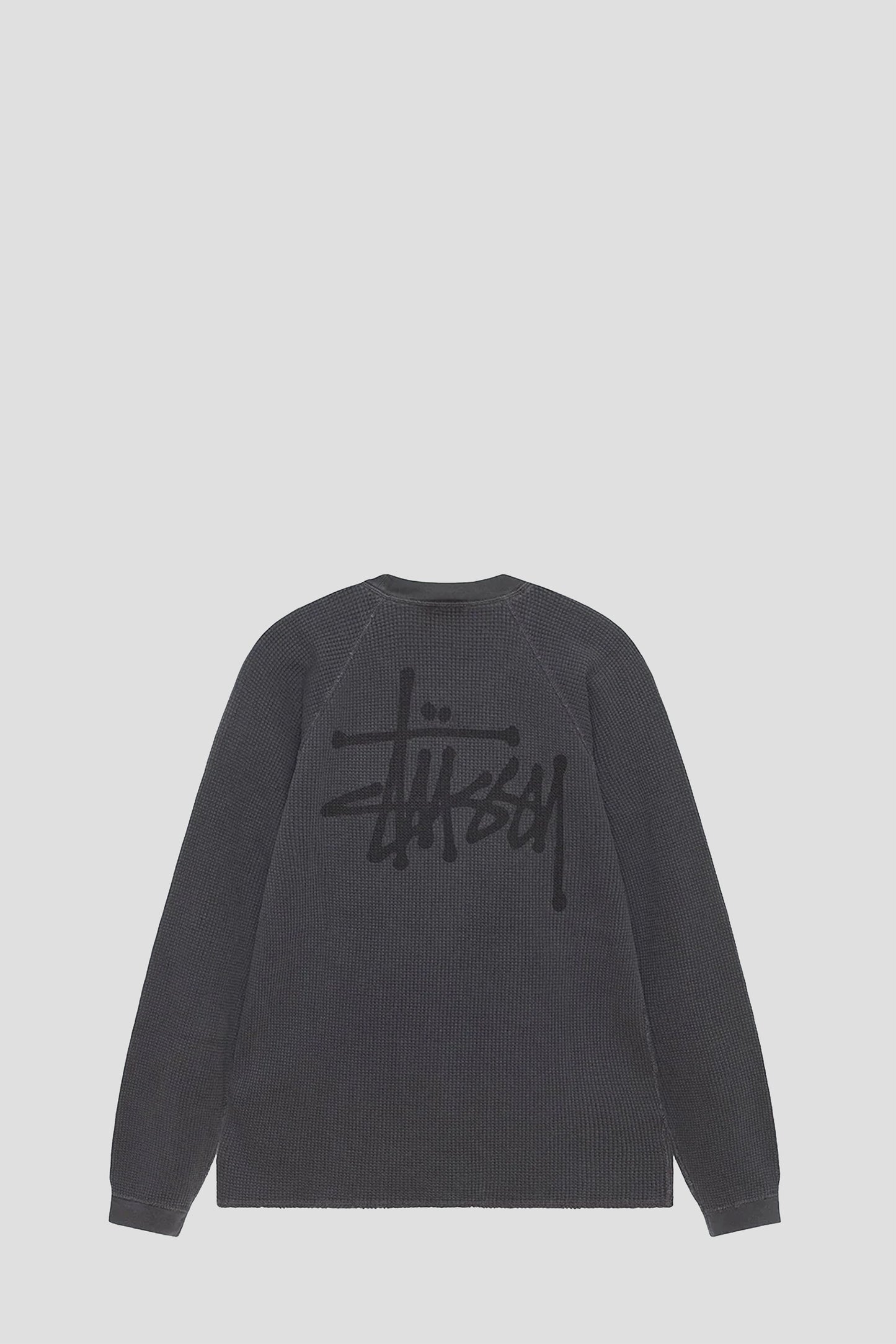 STUSSY RAGLAN THERMAL LONGSLEEVE WASHED BLACK