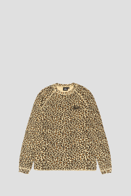 STUSSY RAGLAN THERMAL LONGSLEEVE LEOPARD
