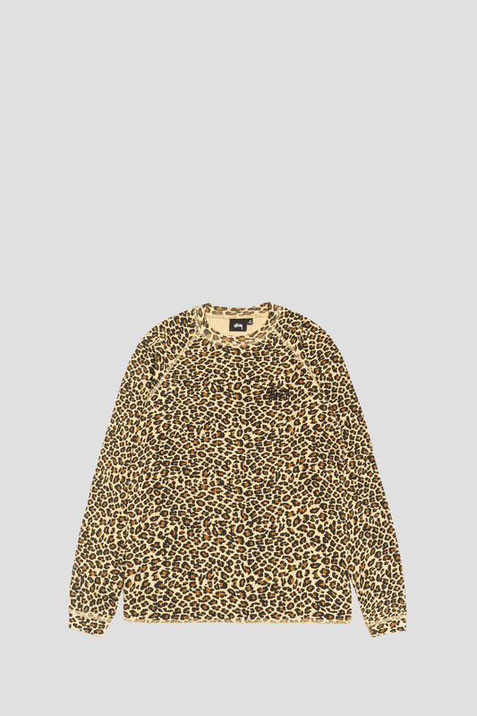 STUSSY RAGLAN THERMAL LONGSLEEVE LEOPARD