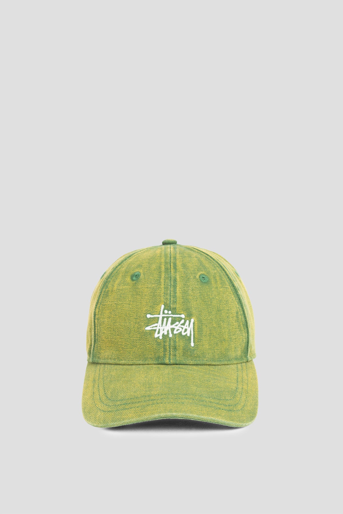 STUSSY LOW PROFILE LP WASHED BASIC CANVAS CAP PINE