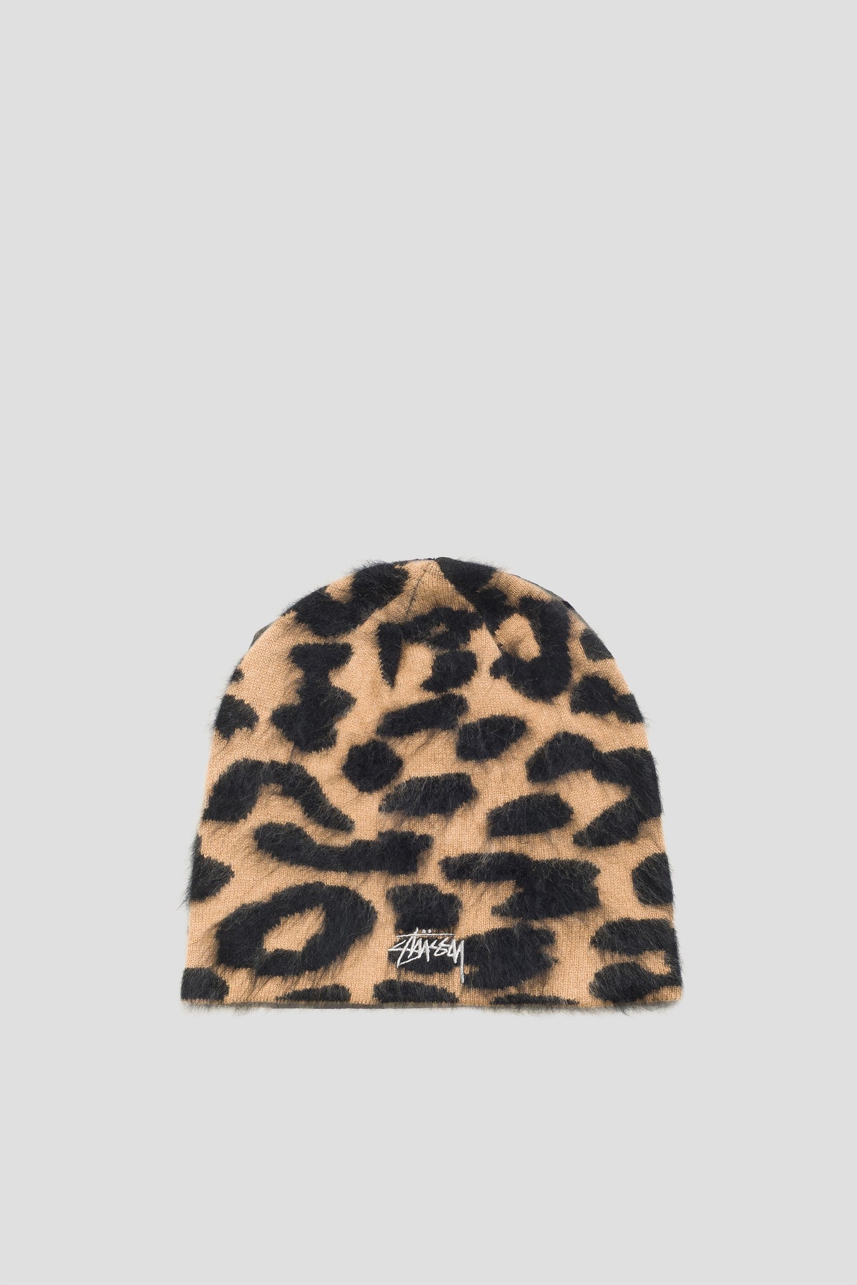 STUSSY CASHMERE LEOPARD SKULLCAP