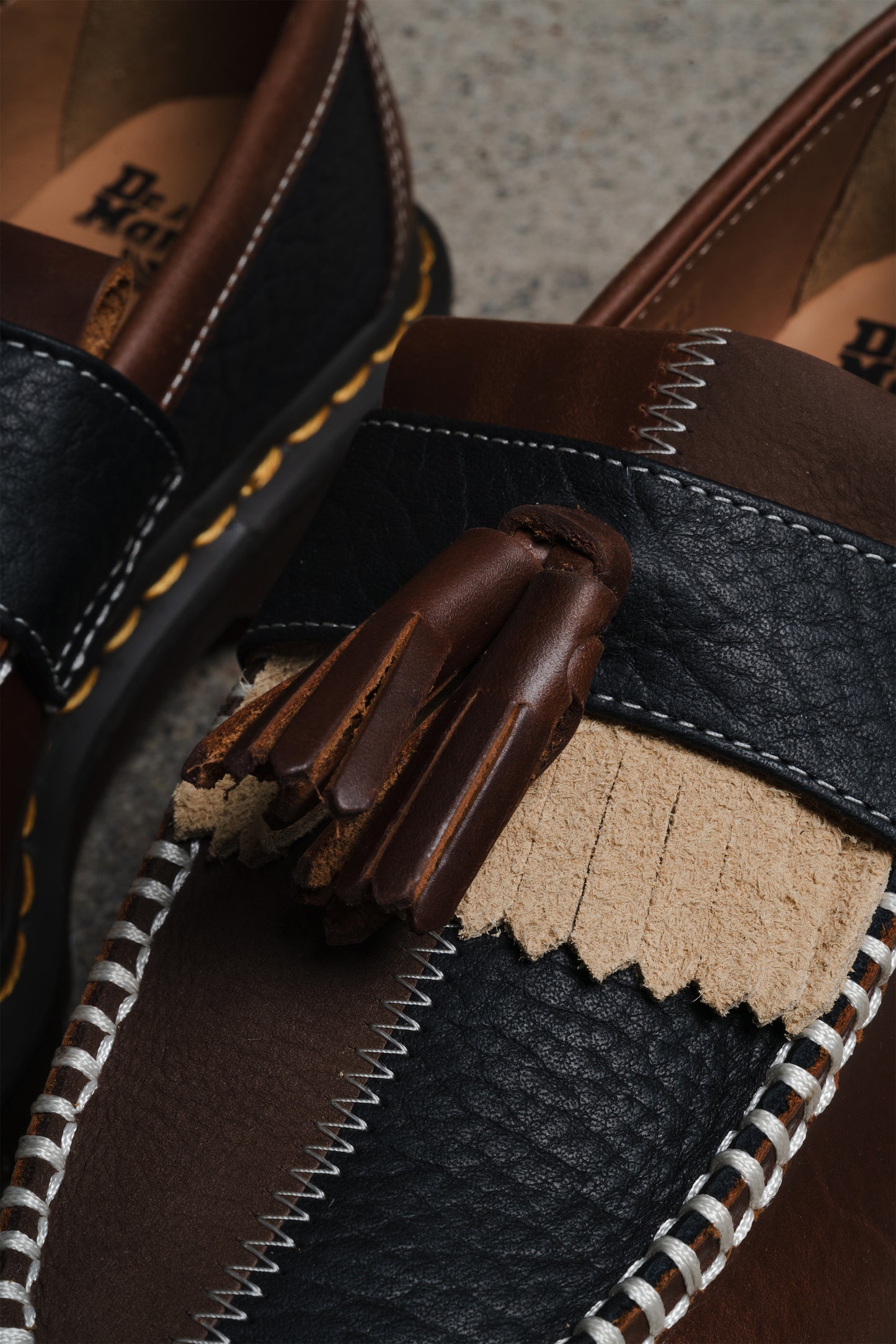 DR MARTENS ADRIAN PATCHWORK BUTTERSCOTCH DARK BROWN