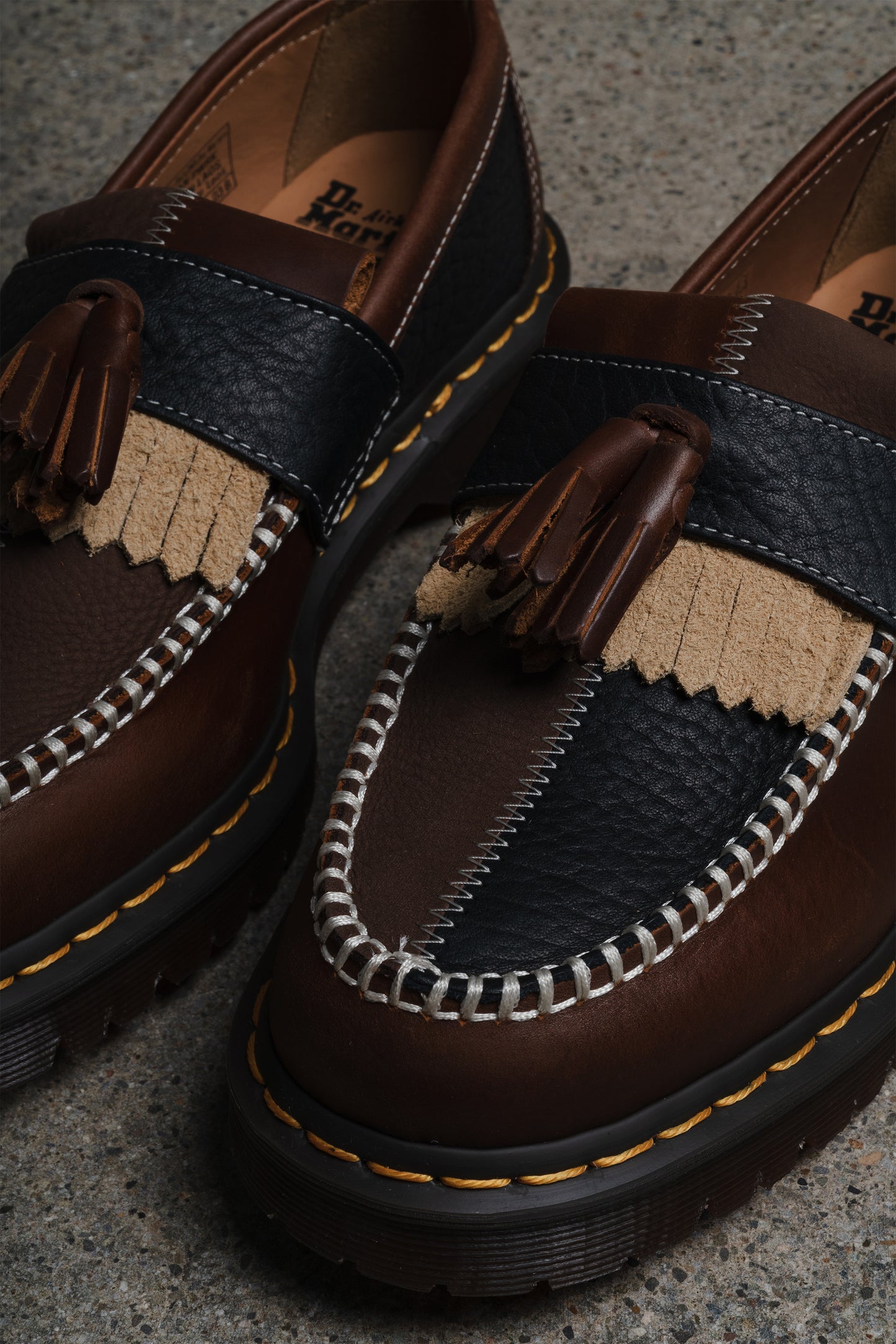 DR MARTENS ADRIAN PATCHWORK BUTTERSCOTCH DARK BROWN