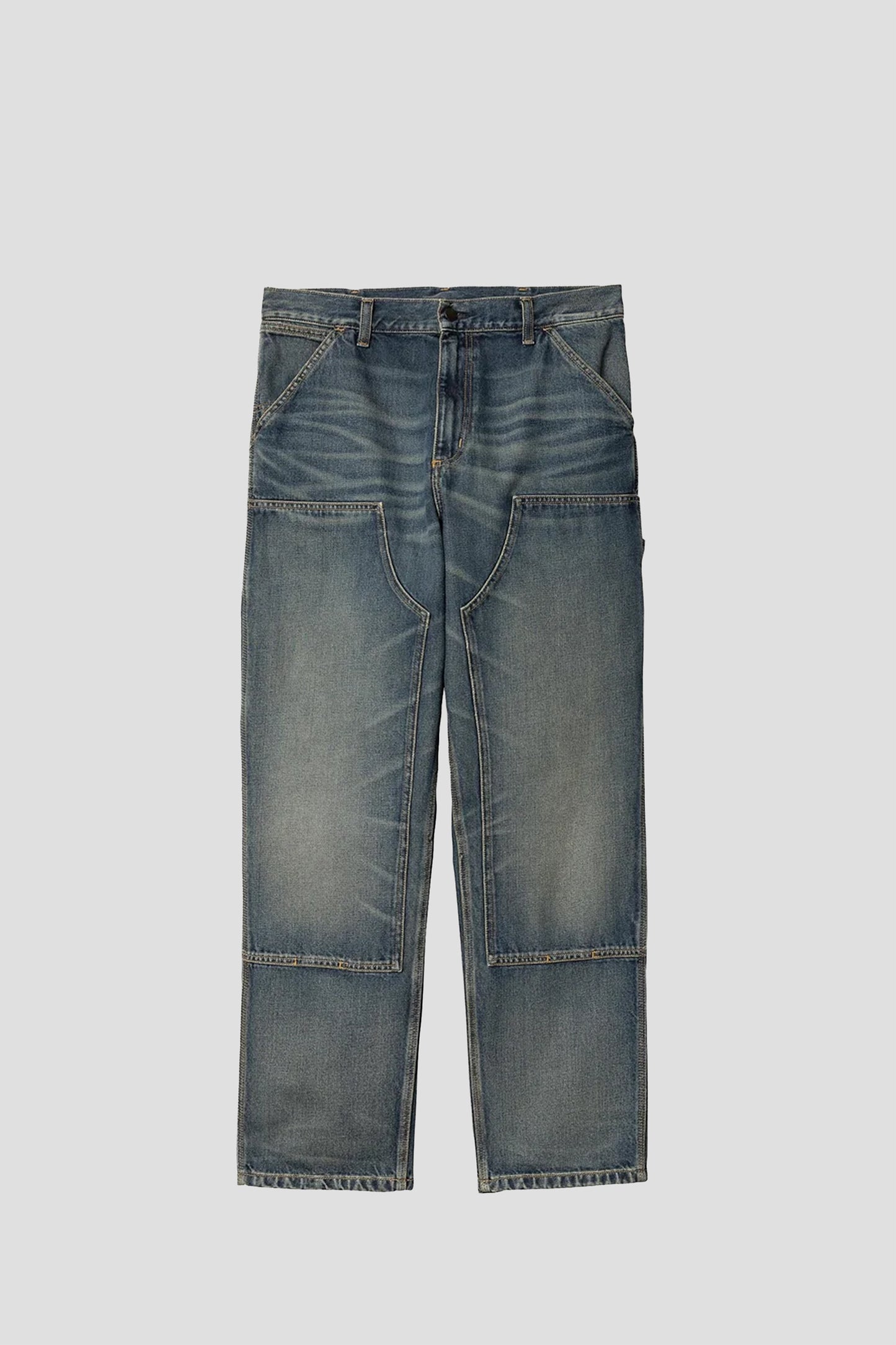 CARHARTT WIP DOUBLE KNEE PANT DENIM BLUE USED WASH