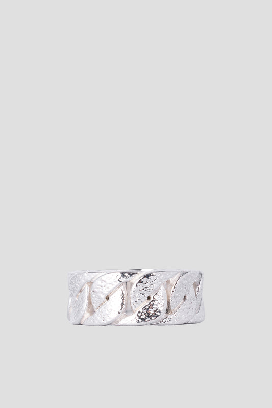 MAPLE CUBAN LINK RING SILVER925