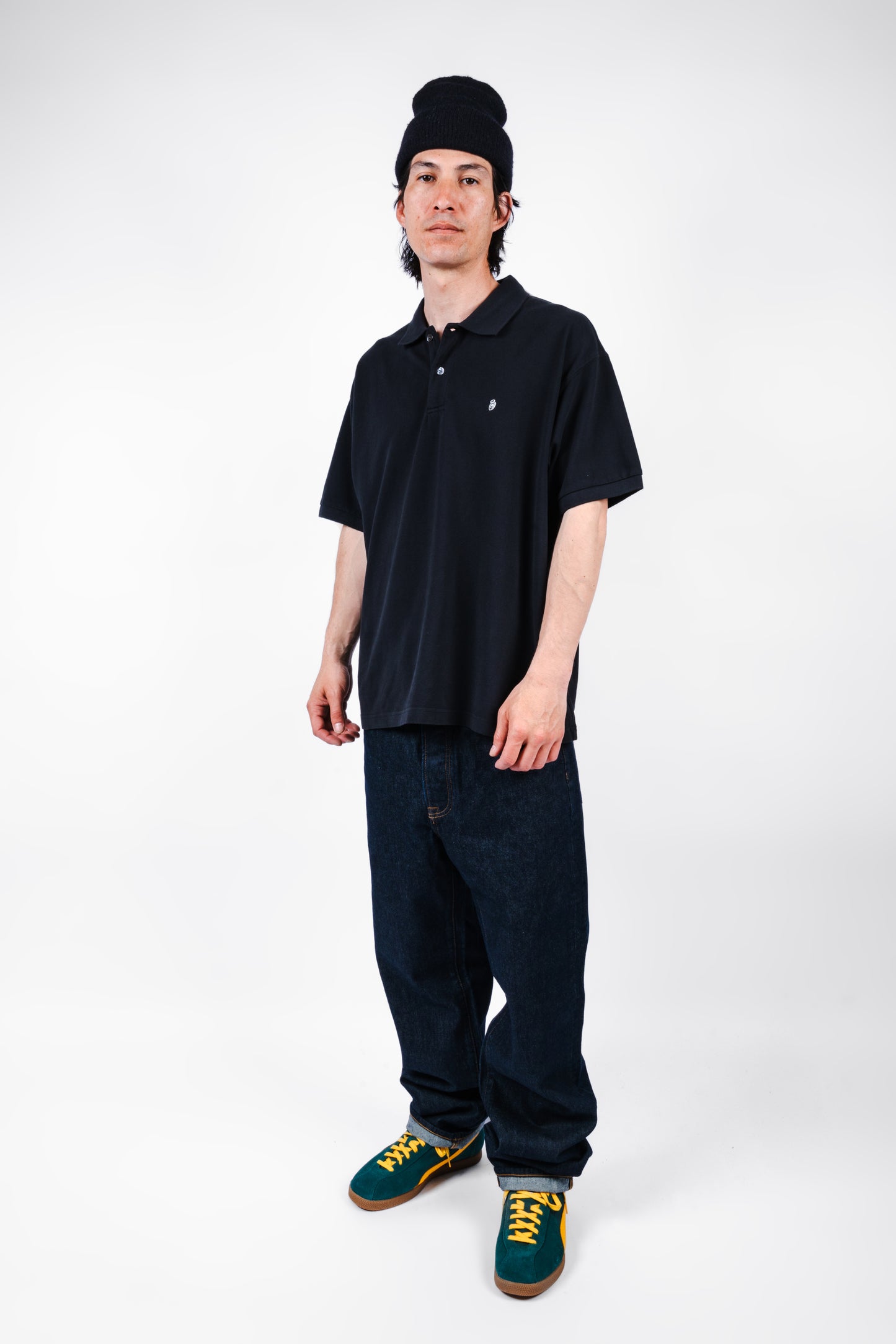 STUSSY CLASSIC PIQUE POLO BLACK