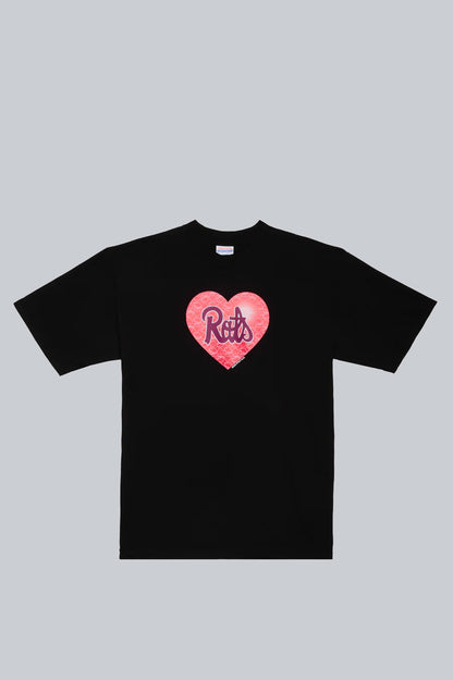 STRAY RATS RAT HEART TEE BLACK