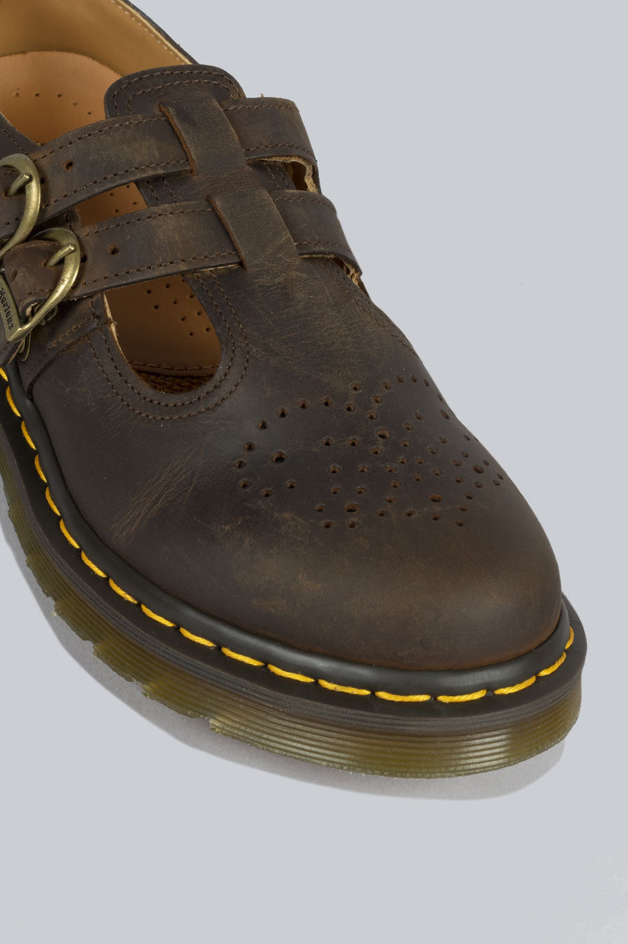 DR MARTENS WOMEN'S 8065 MARY JANE DARK BROWN CRAZY HORSE