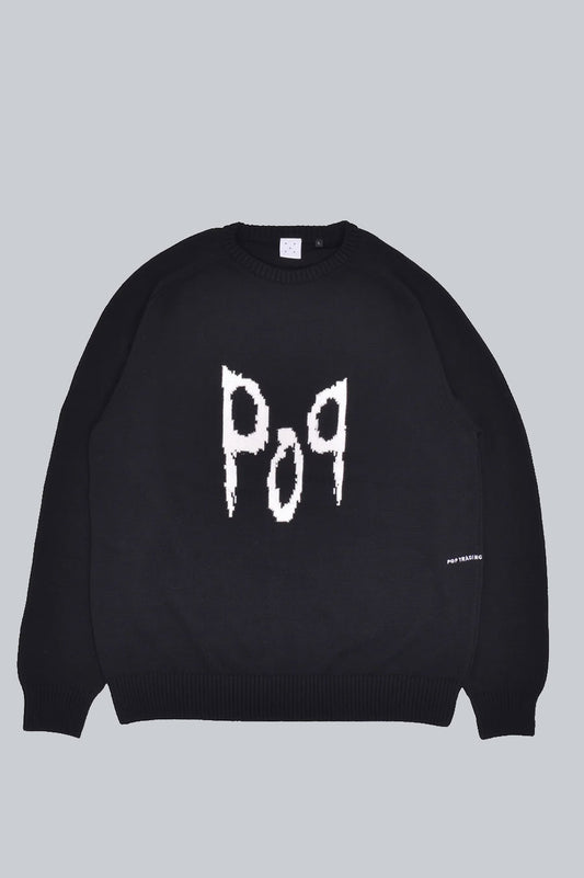 POP TRADING COMPANY CORN KNITTED CREWNECK BLACK