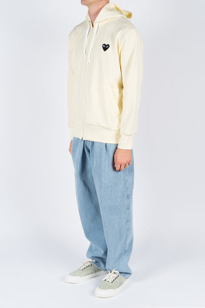 COMME DES GARCONS PLAY HOODIE JACKET IVORY - BLENDS