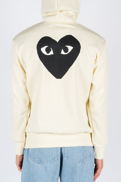 COMME DES GARCONS PLAY HOODIE JACKET IVORY - BLENDS