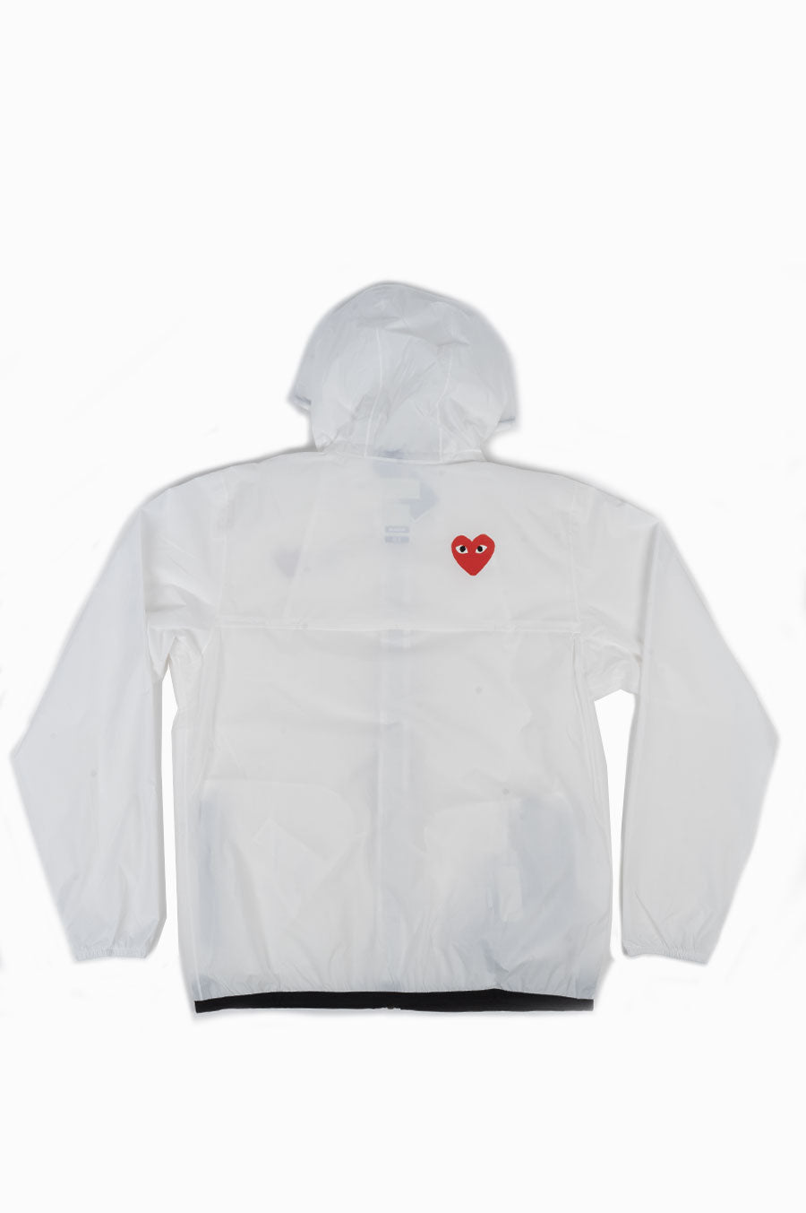 CDG PLAY X K-WAY HOODIE FULL ZIP WHITE