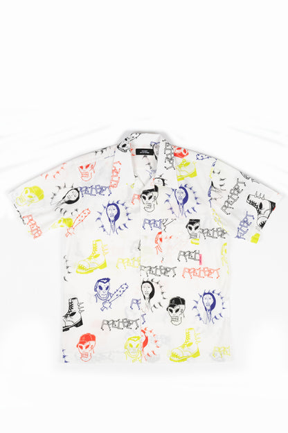 RASSVET PRINTED POPLIN SHORT SLEEVE SHIRT HARDCORE PRINT
